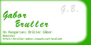 gabor bruller business card